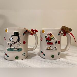 Rae Dunn Mugs with Snoopy and Holiday Designs